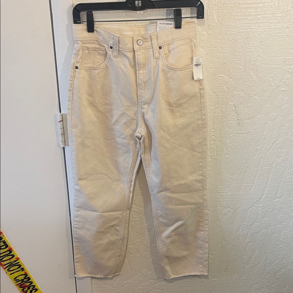 Old Navy Cream Straight Jeans